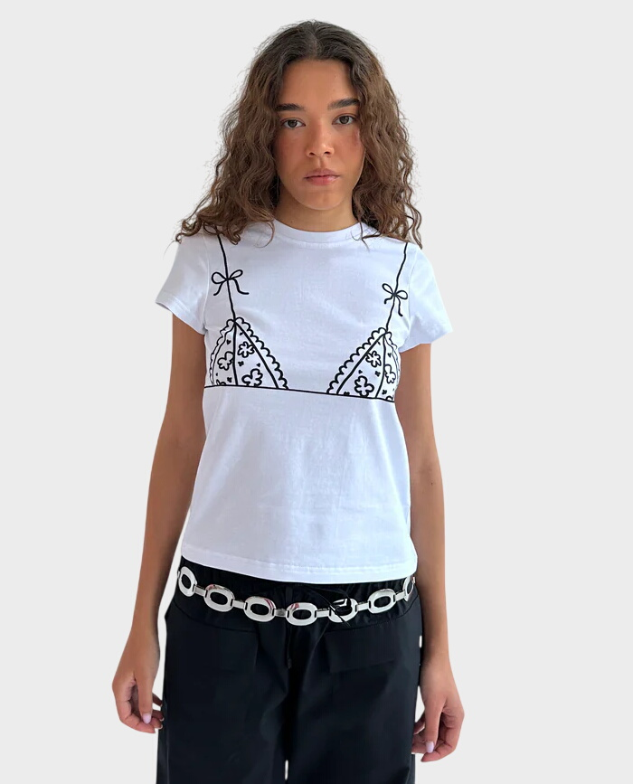 Biały t-shirt z nadrukiem Naked - Image #0