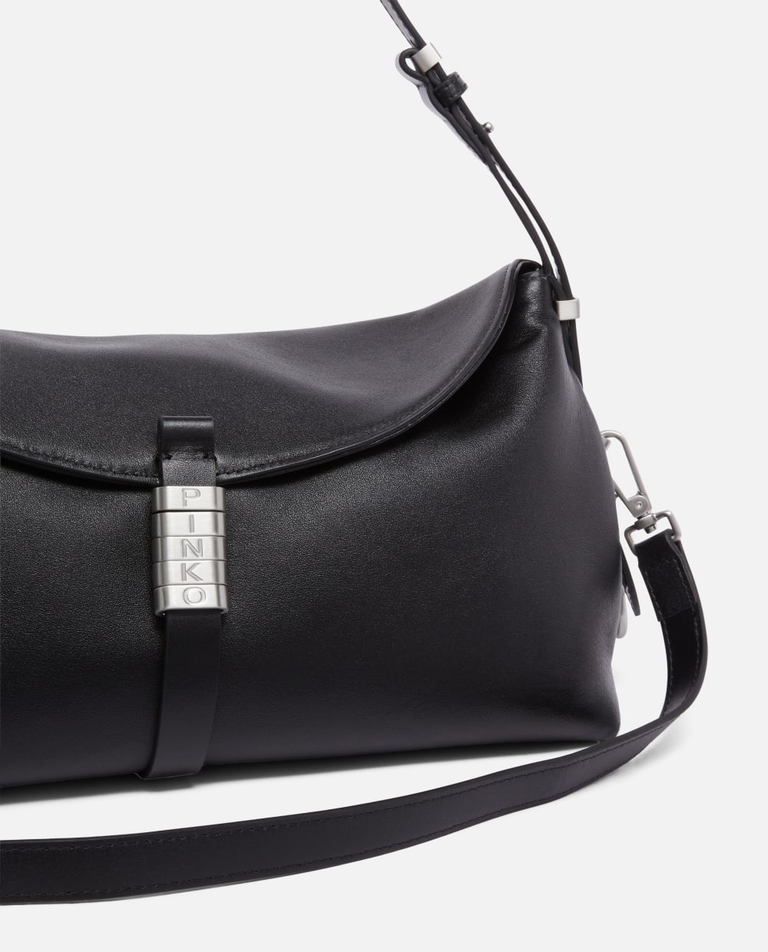 Czarna skórzana torebka Saddle Bag Baguette - Image #2