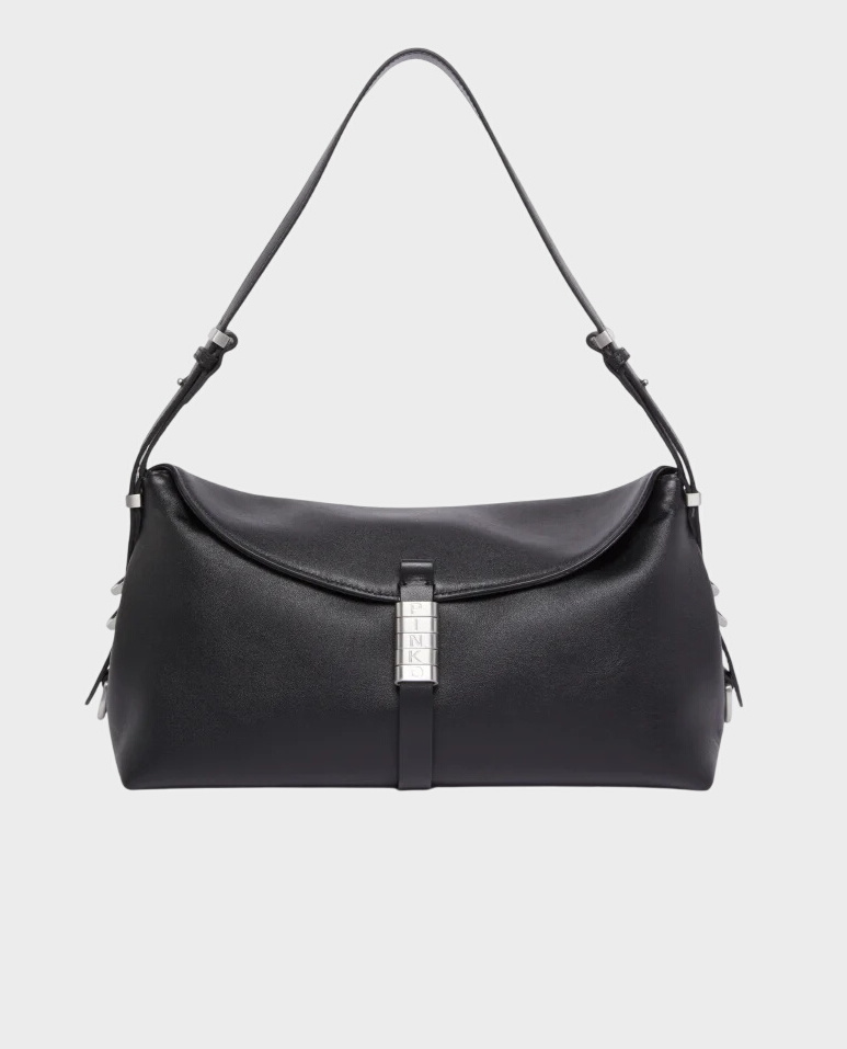 Czarna skórzana torebka Saddle Bag Baguette - Image #0
