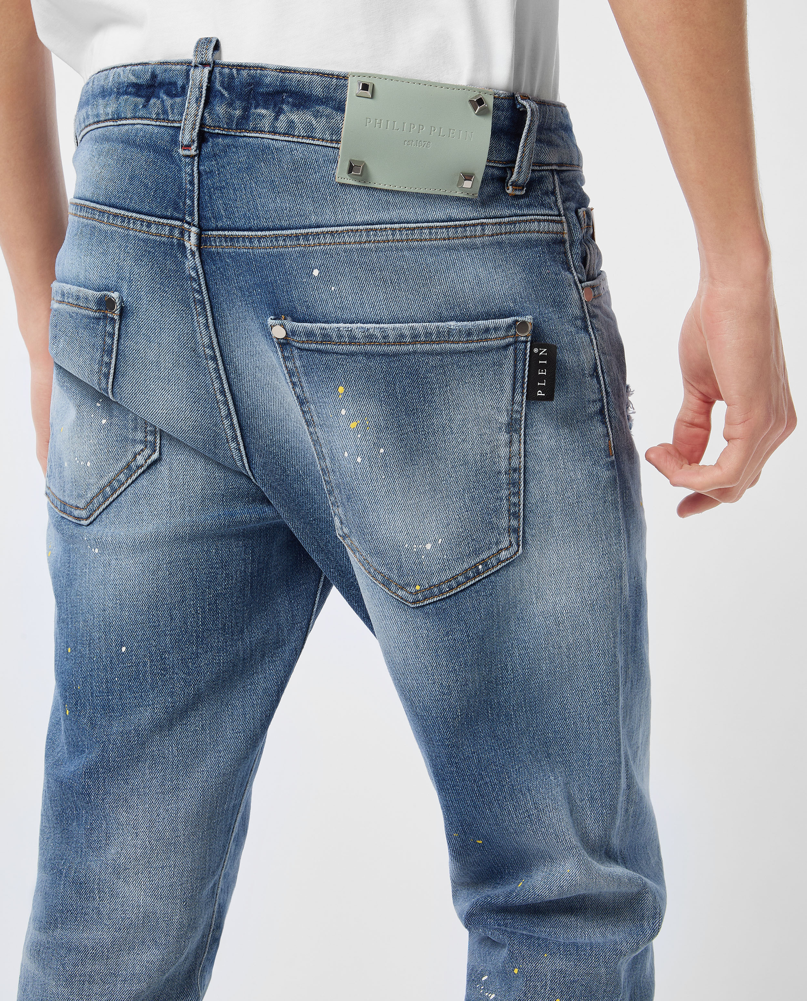 Niebieskie jeansy Skinny Fit PP - Image #4