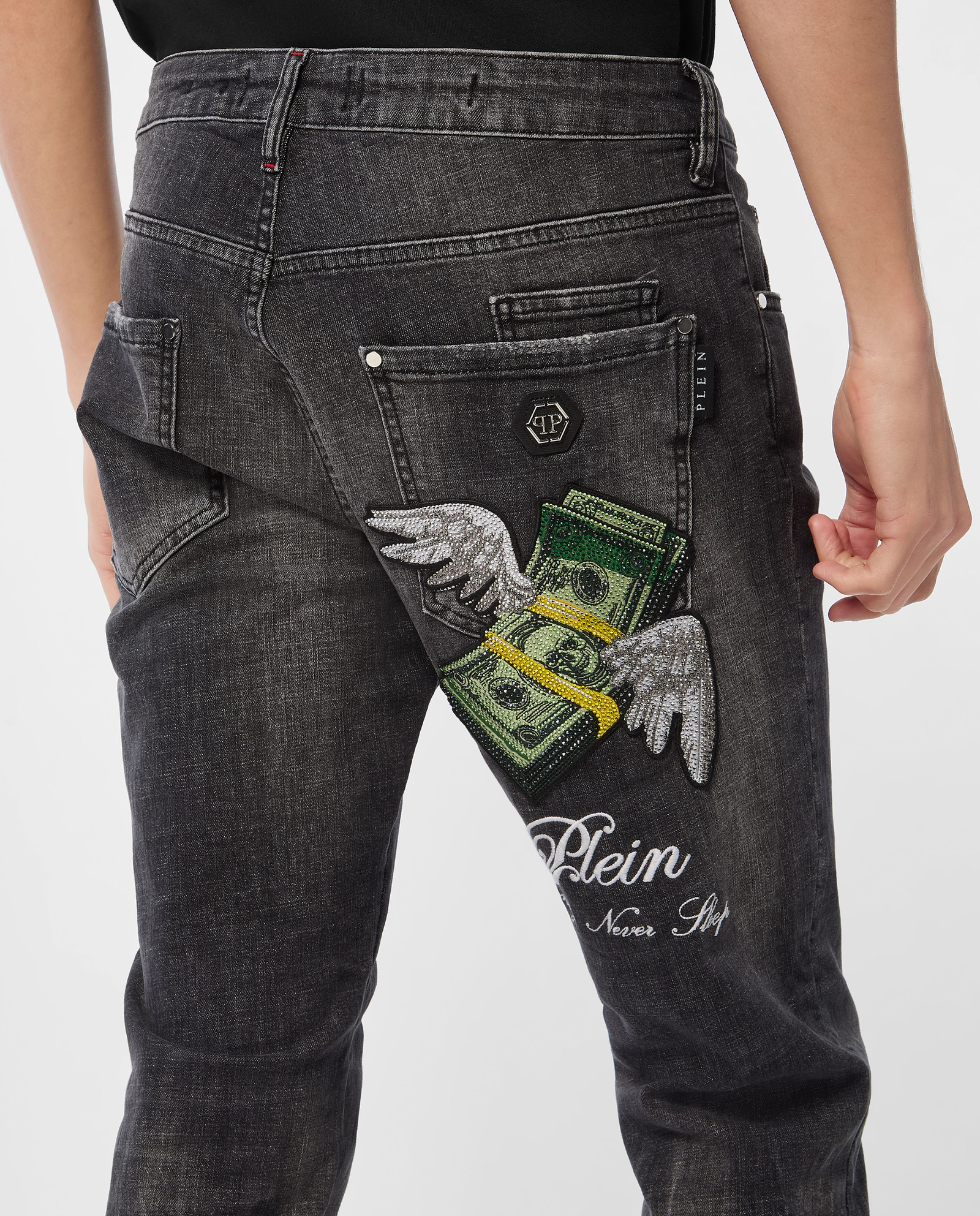 Ciemnoszare jeansy Super Straight Flying Money - Image #4