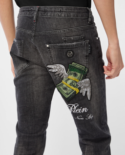Ciemnoszare jeansy Super Straight Flying Money - Image #4