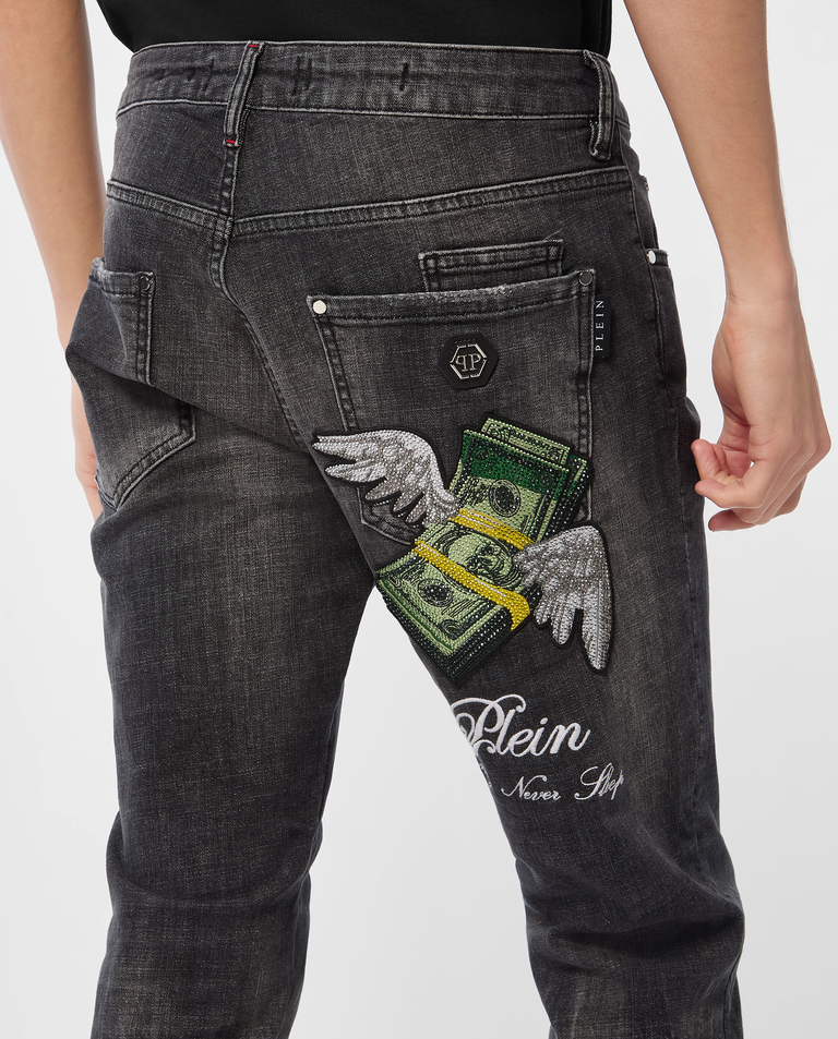 Ciemnoszare jeansy Super Straight Flying Money - Image #4