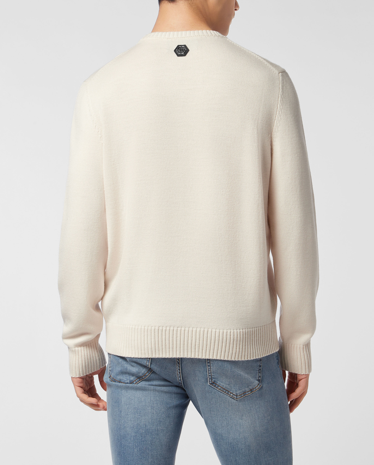 Biały wełniany sweter - Image #3