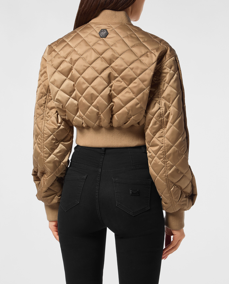 Beżowa kurtka bomber Diamond Signature - Image #3