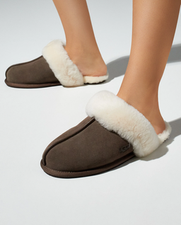 Brązowe skórzane klapki Scuffette II - Image #0