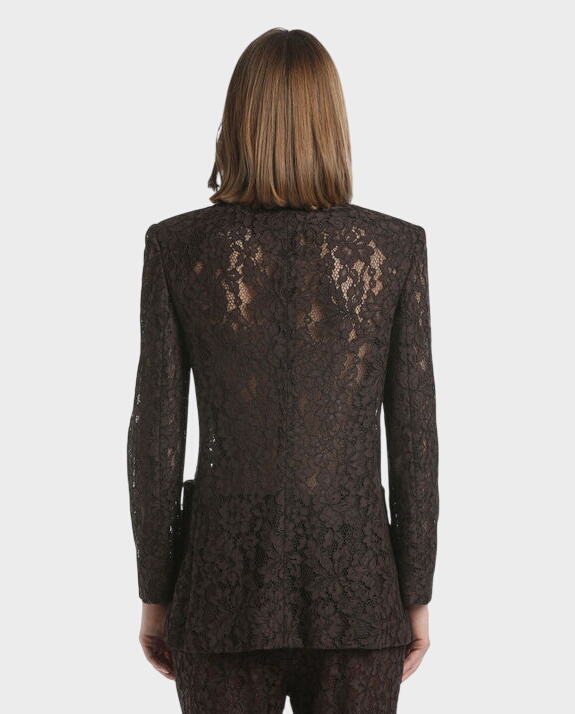 Brązowa koronkowa marynarka Salvo - Image #1