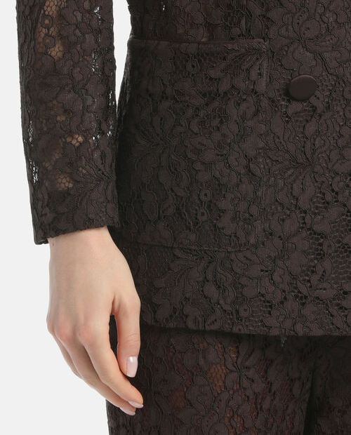 Brązowa koronkowa marynarka Salvo - Image #4