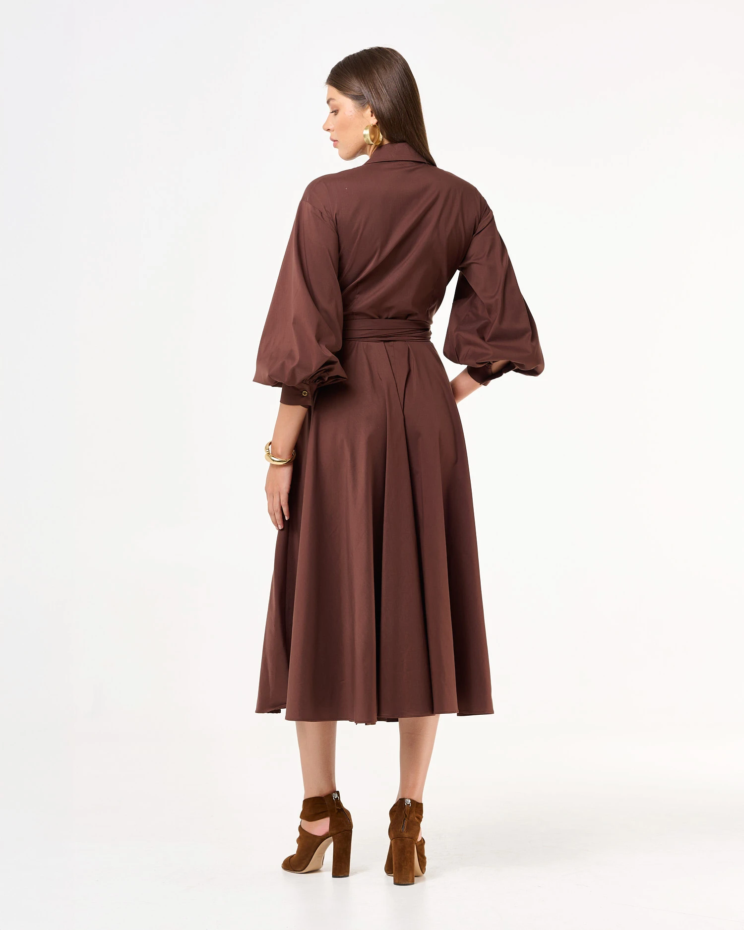 Koszulowa midi sukienka Marrona - Image #4