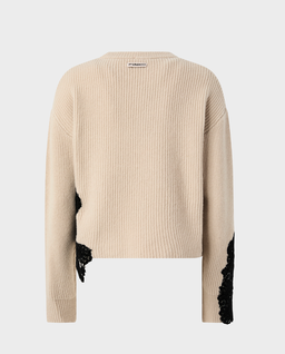 Beżowy sweter z koronką - Image #1