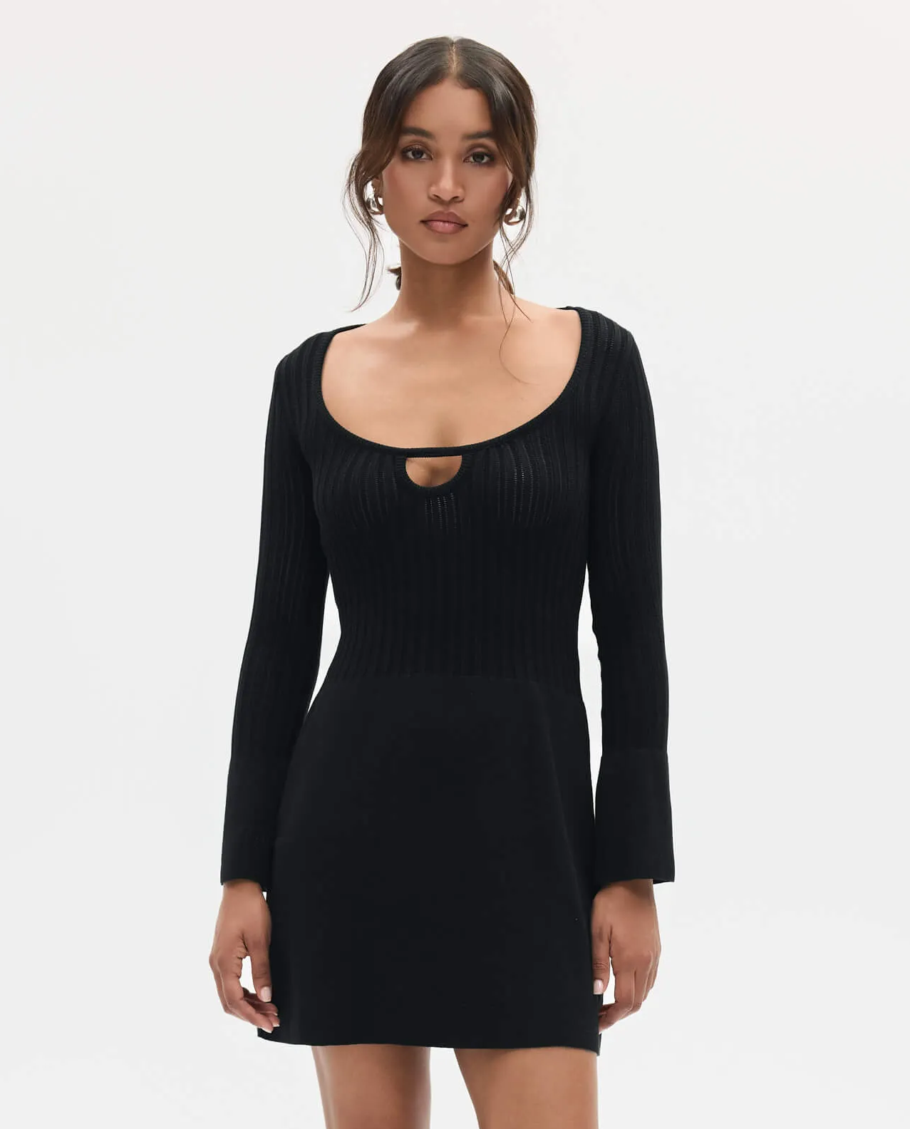 Czarna dzianinowa sukienka mini - Image #0