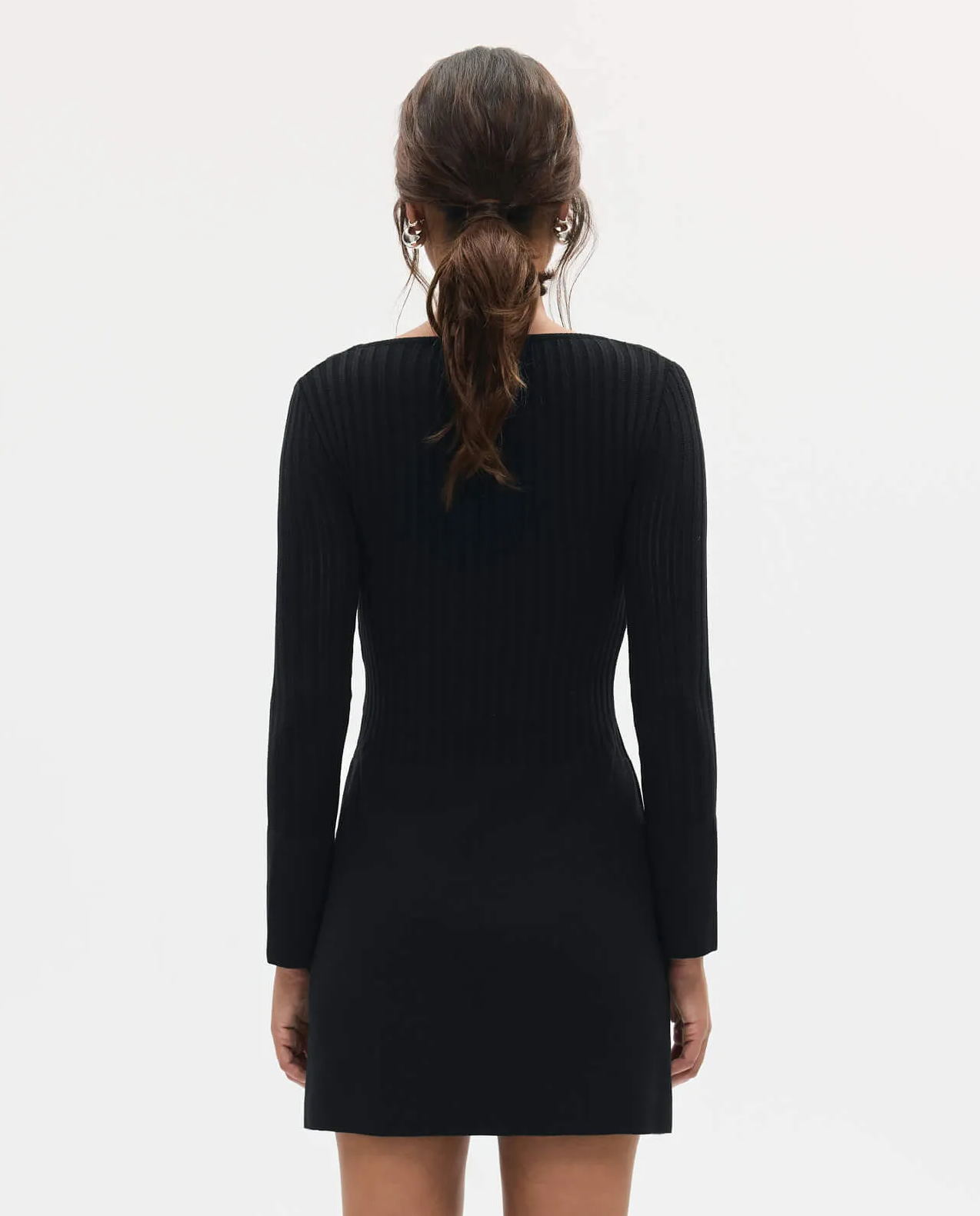 Czarna dzianinowa sukienka mini - Image #2