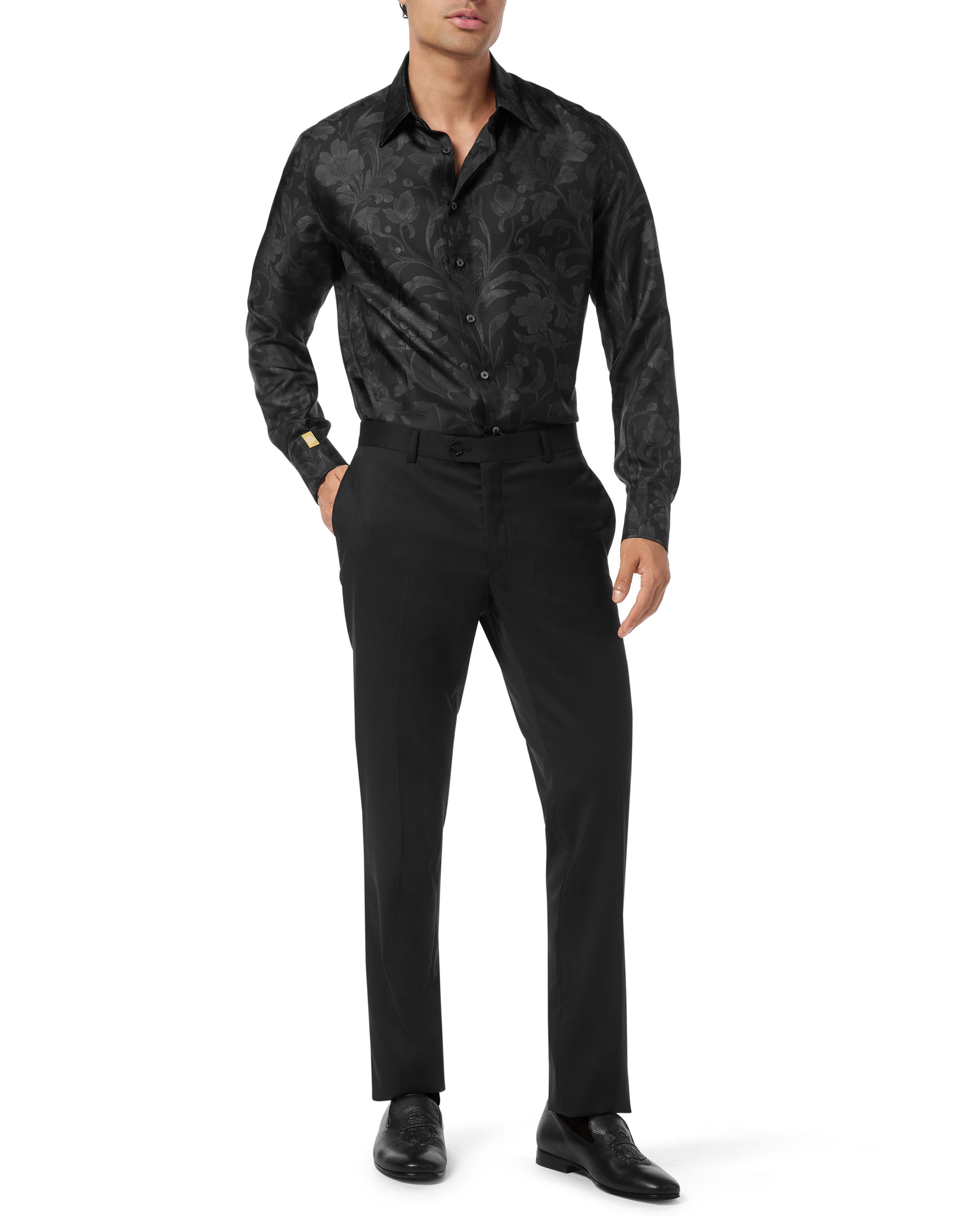 Czarna jedwabna koszula - Image #2