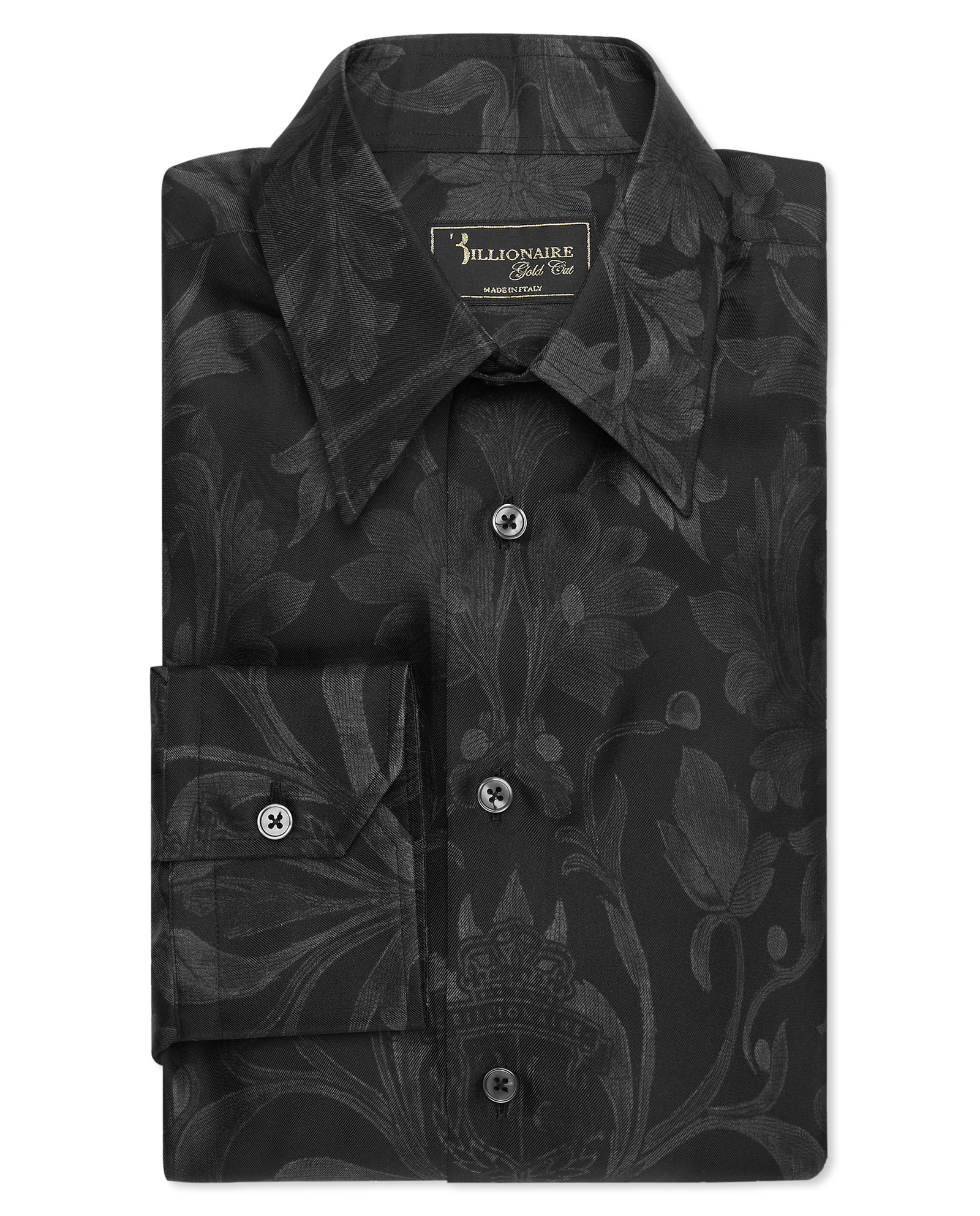 Czarna jedwabna koszula - Image #6