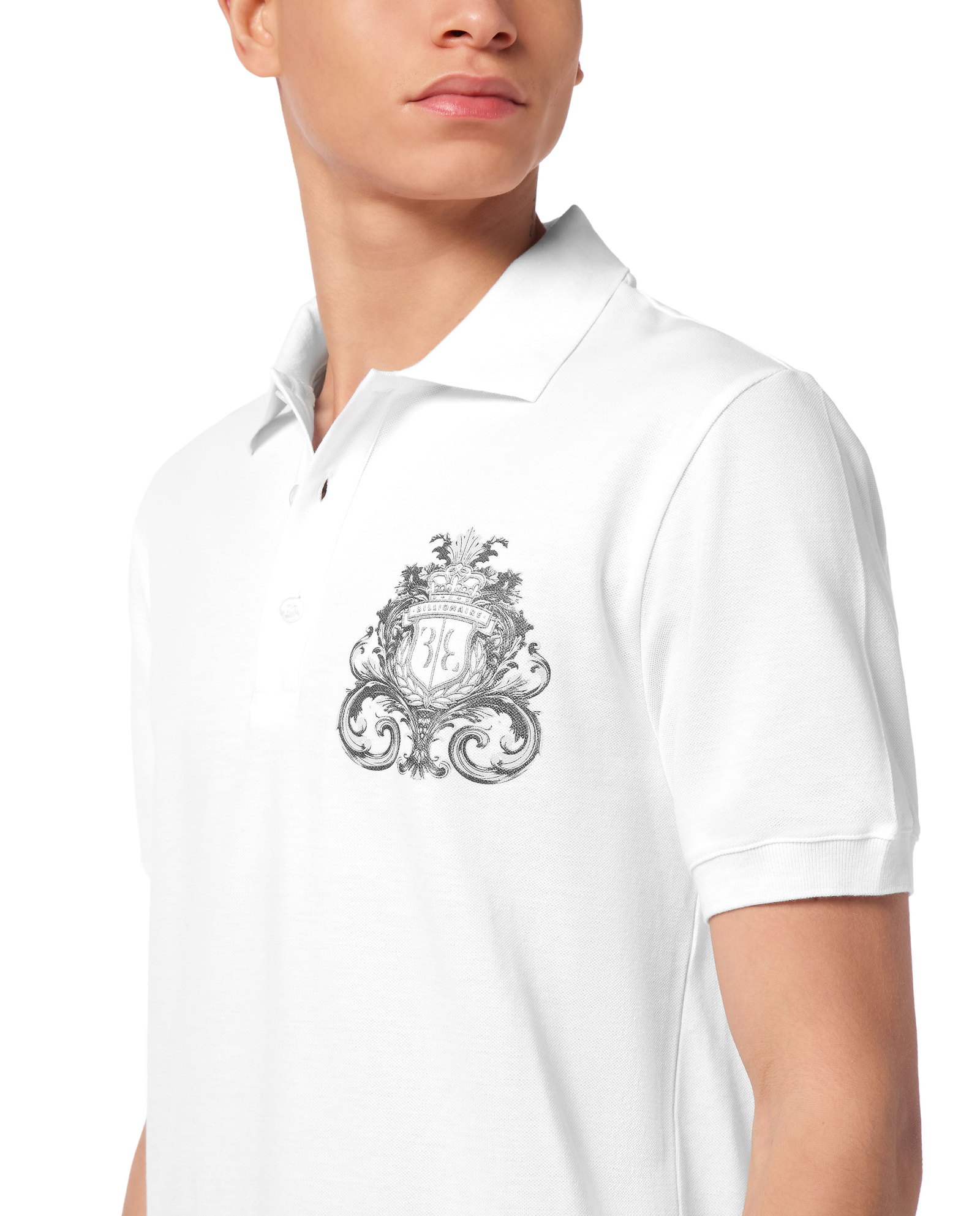 Biała koszulka polo SS Crest Baroque - Image #4
