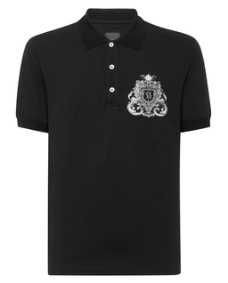 Czarna koszulka polo SS Crest Baroque - Image #1
