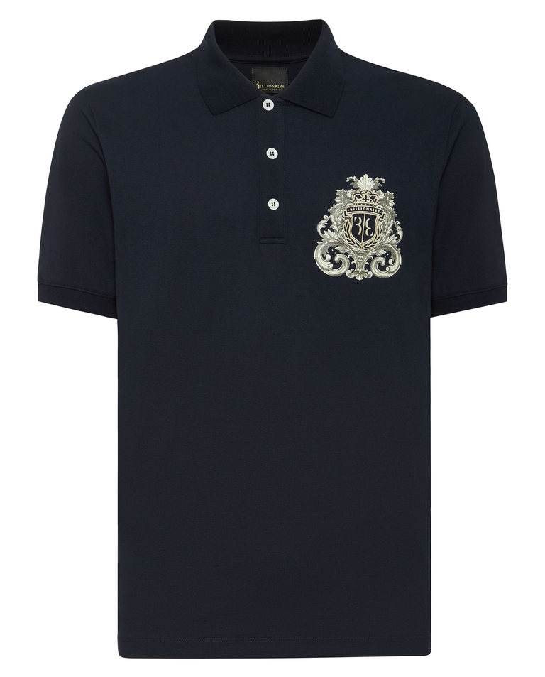 Granatowa koszulka polo SS Crest Baroque - Image #1