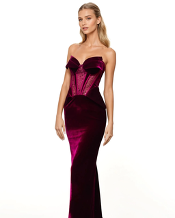 Aksamitna burgundowa sukienka Glam Witch - Image #3