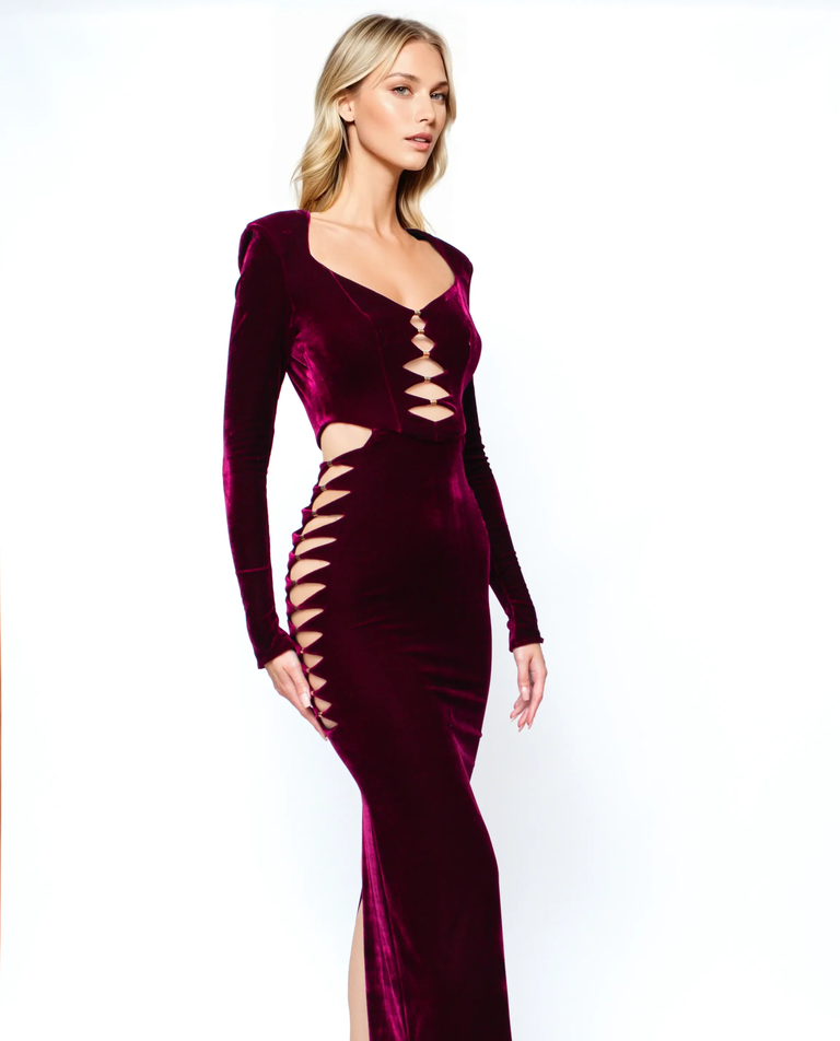 Burgundowa sukienka Glam Witch - Image #3