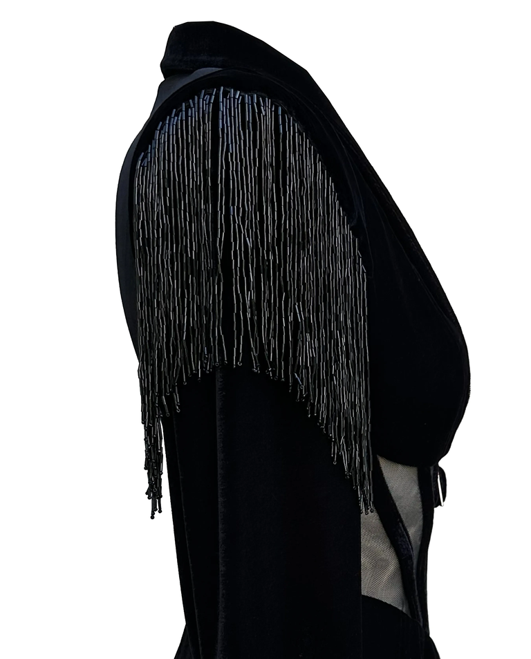 Czarna aksamitna marynarka - Image #3