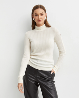 Biały prążkowany golf - Image #0