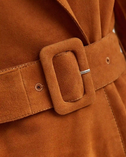 Zamszowy brązowy trencz Tate - Image #7