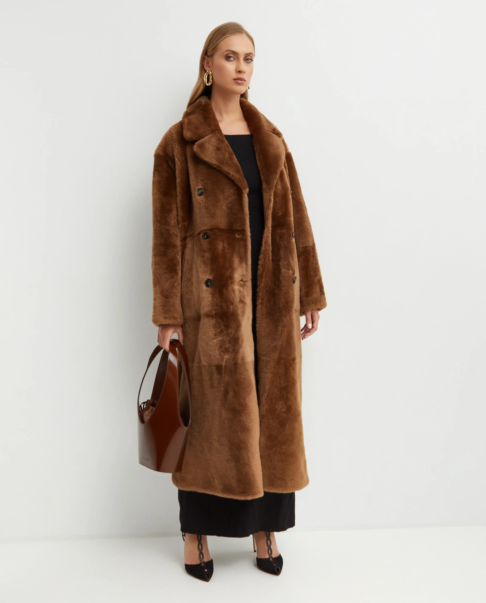 Długi dwurzędowy płaszcz - Image #2