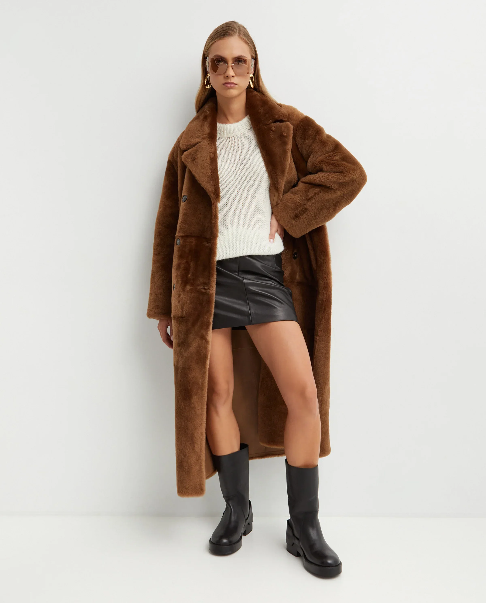 Długi dwurzędowy płaszcz - Image #3