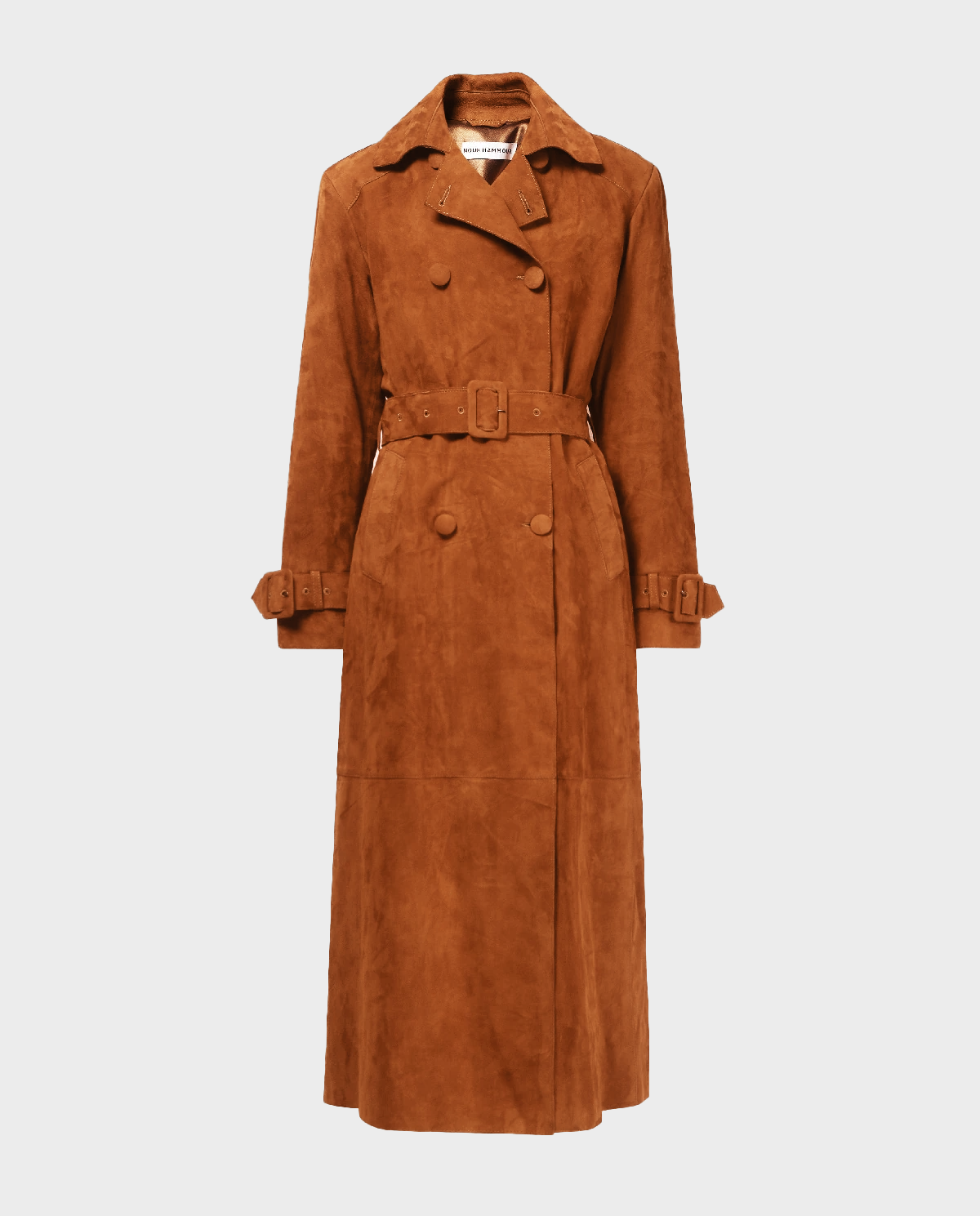 Zamszowy brązowy trencz Tate - Image #1