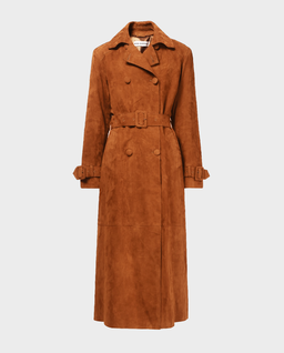 Zamszowy brązowy trencz Tate - Image #1