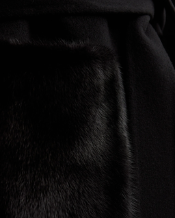 Czarny długi płaszcz z kołnierzem - Image #5