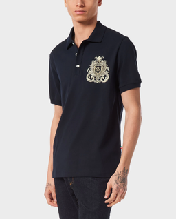 Granatowa koszulka polo SS Crest Baroque - Image #0