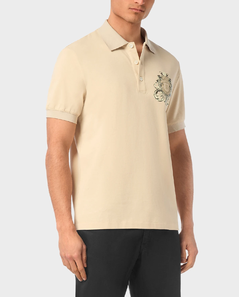 Beżowa koszulka polo SS Crest Baroque - Image #0