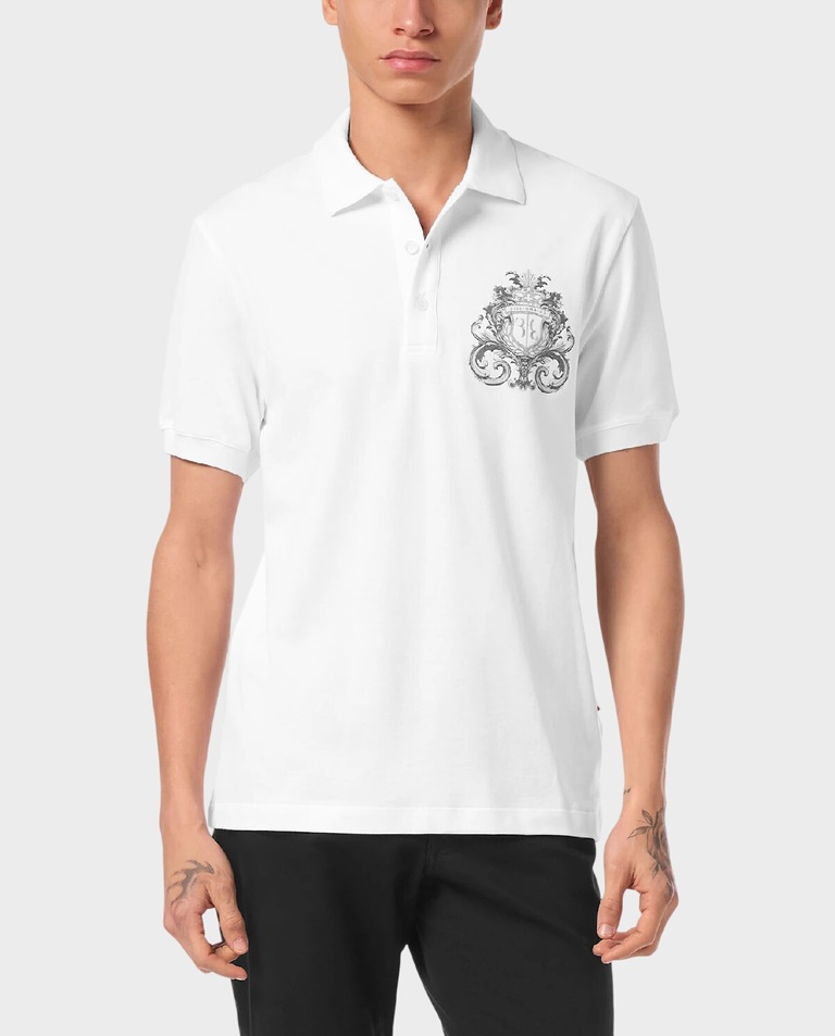 Biała koszulka polo SS Crest Baroque - Image #0