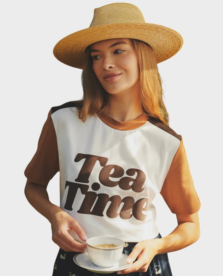 Kremowy t-shirt Tea Time - Image #0