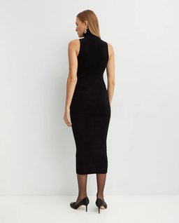 Czarna sukienka maxi z golfem - Image #3