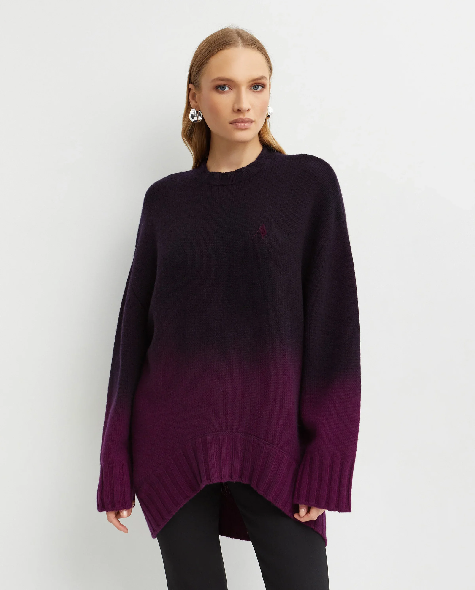 Różowy asymetryczny sweter Degradè - Image #0