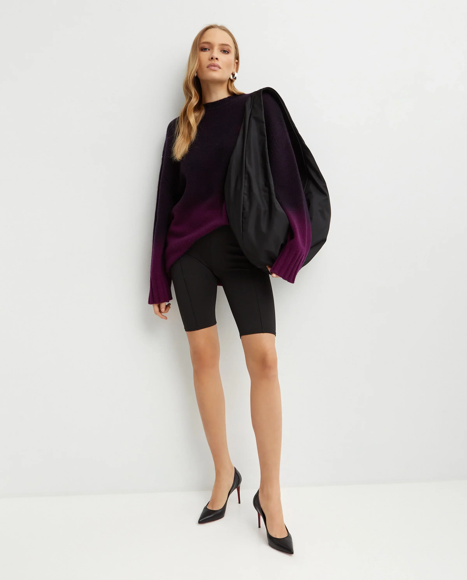 Różowy asymetryczny sweter Degradè - Image #3