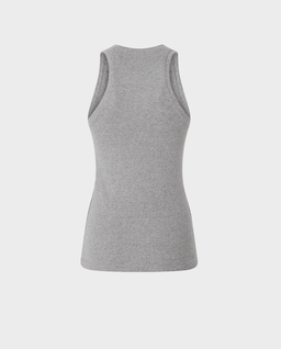 Szary prążkowany tank top - Image #1