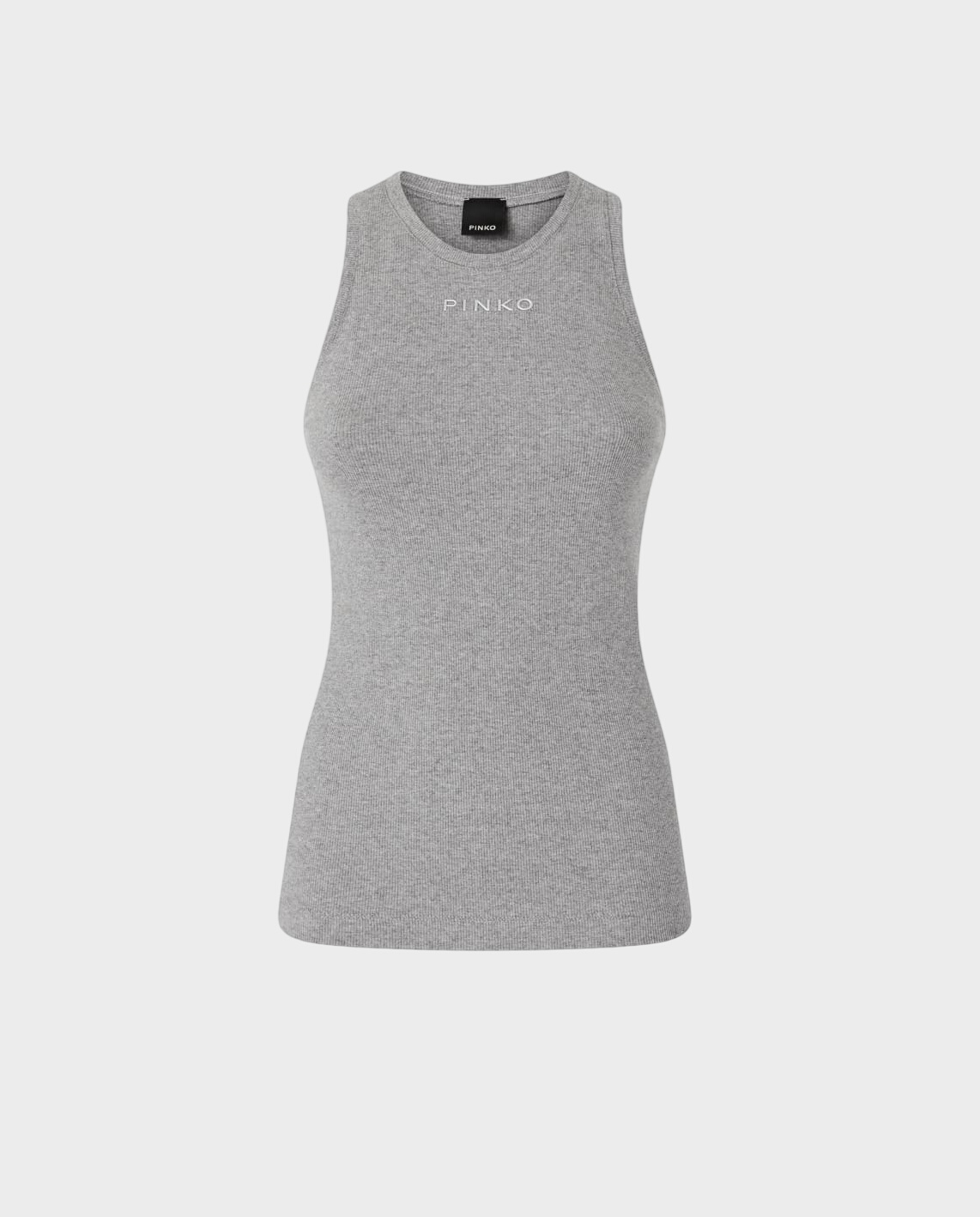 Szary prążkowany tank top - Image #0