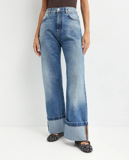 Spodnie jeansowe Wanda Wide Leg Turn-up - Image #0