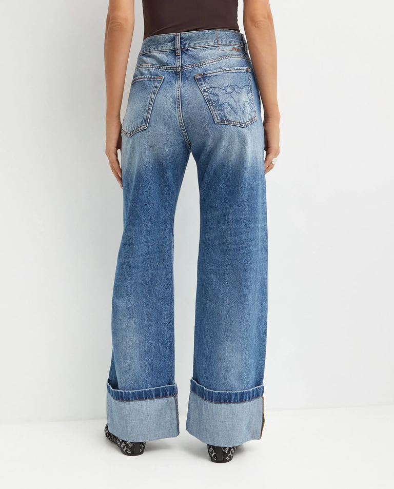 Spodnie jeansowe Wanda Wide Leg Turn-up - Image #1