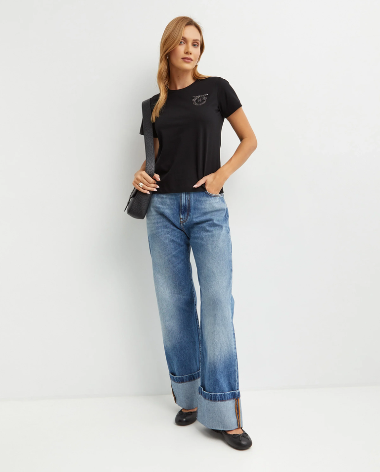 Spodnie jeansowe Wanda Wide Leg Turn-up - Image #2