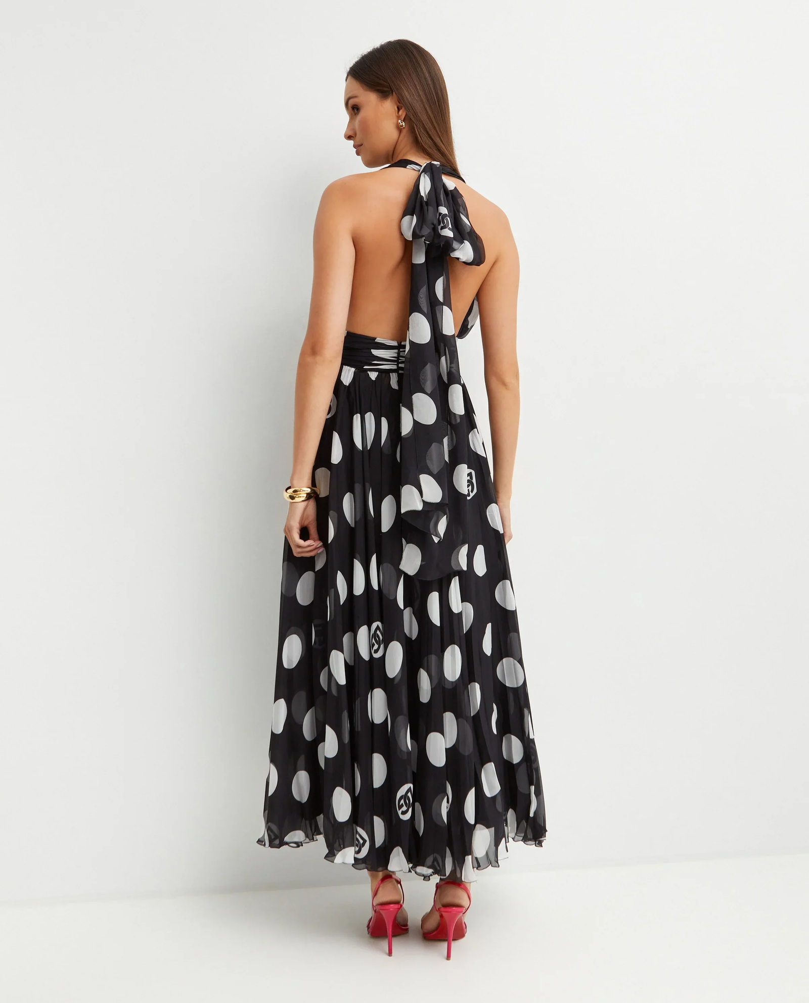 Plisowana sukienka z wiązaniem - Image #3