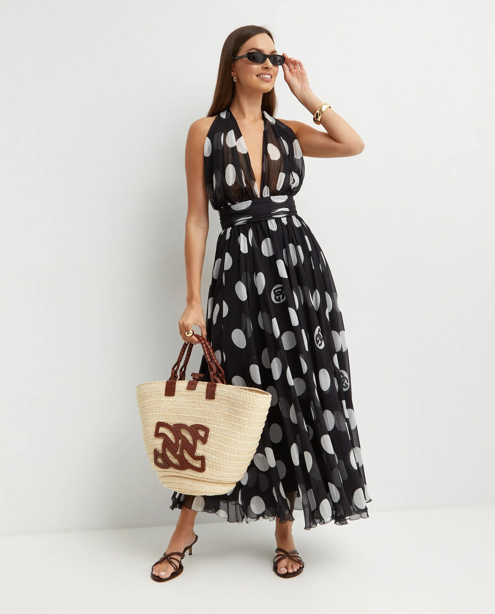 Plisowana sukienka z wiązaniem - Image #4