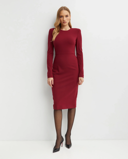 Bordowa sukienka z wełny - Image #0