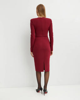 Bordowa sukienka z wełny - Image #4