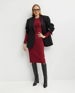 Bordowa sukienka z wełny - Image #3