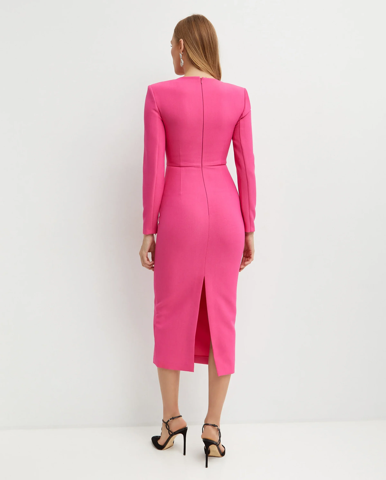 Różowa sukienka z asymetrycznym dekoltem - Image #2