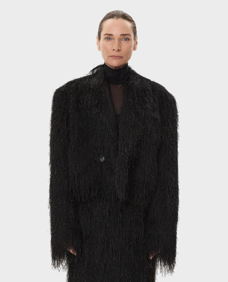 Krótka marynarka z frędzlami